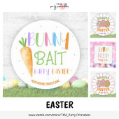 Schattige Retro Groovy Paasfeest Ronde Sticker