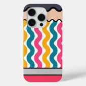 Schattige Retro Groovy Pencil Stijlpatroon Case-Mate iPhone Case (Achterkant)