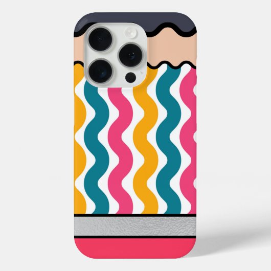 Schattige Retro Groovy Pencil Stijlpatroon Case-Mate iPhone Case (Achterkant)