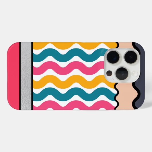 Schattige Retro Groovy Pencil Stijlpatroon Case-Mate iPhone Case (Achterkant (horizontaal))