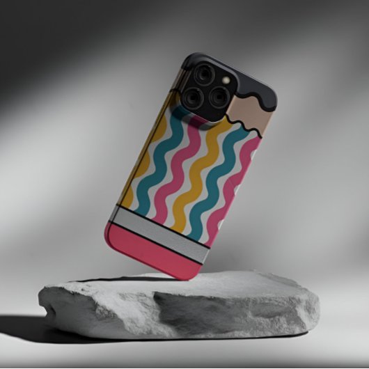 Schattige Retro Groovy Pencil Stijlpatroon Case-Mate iPhone Case