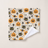 Schattige Retro Halloween patroon Bad Handdoek (Wasdoekje)