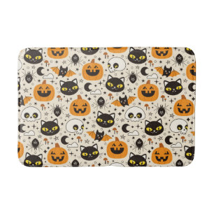 Schattige Retro Halloween patroon Badmat