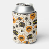 Schattige Retro Halloween patroon Blikjeskoeler (Blikje Achterkant)