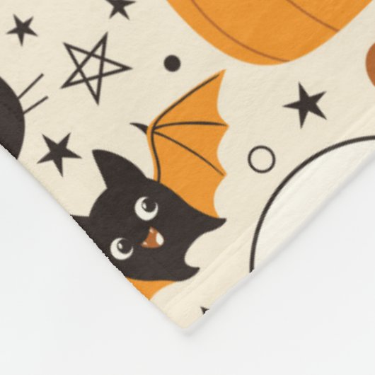 Schattige Retro Halloween patroon Fleece Deken (Hoek)