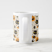 Schattige Retro Halloween patroon Grote Koffiekop (Achterkant)