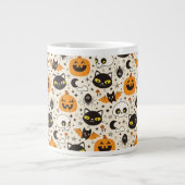 Schattige Retro Halloween patroon Grote Koffiekop (Voorkant)