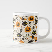 Schattige Retro Halloween patroon Grote Koffiekop (Rechts)