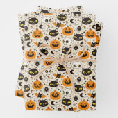 Schattige Retro Halloween patroon Inpakpapier Vel (In situ)