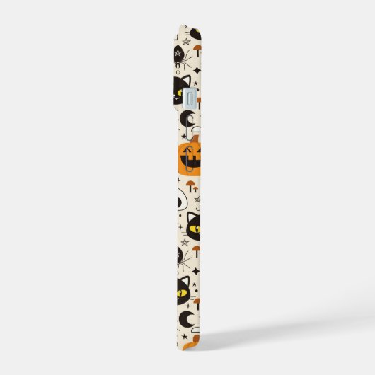 Schattige Retro Halloween patroon iPhone 15 Case (Linkerkant)