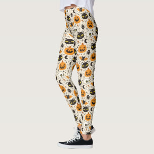 Schattige Retro Halloween patroon Leggings