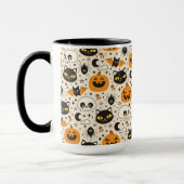 Schattige Retro Halloween patroon Mok (Links)