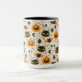 Schattige Retro Halloween patroon Mok (Midden)