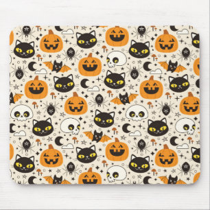 Schattige Retro Halloween patroon Muismat
