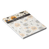Schattige Retro Halloween patroon Notitieblok (Schuin)