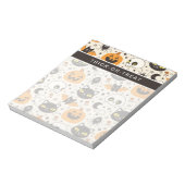 Schattige Retro Halloween patroon Notitieblok (Linkerzijde)