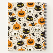 Schattige Retro Halloween patroon Notitieboek (Achterkant)