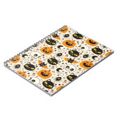 Schattige Retro Halloween patroon Notitieboek (Linkerzijde)