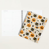 Schattige Retro Halloween patroon Planner (Display)