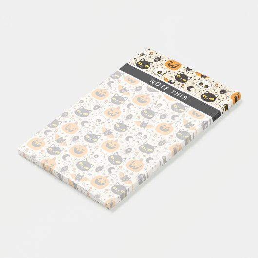 Schattige Retro Halloween patroon Post-it® Notes (Schuin)