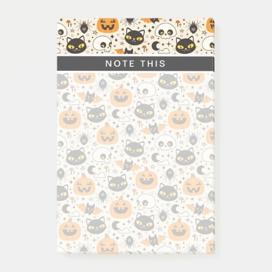 Schattige Retro Halloween patroon Post-it® Notes (Voorkant)