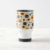 Schattige Retro Halloween patroon Reisbeker (Center)