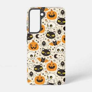 Schattige Retro Halloween patroon Samsung Galaxy Hoesje