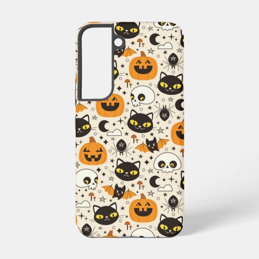 Schattige Retro Halloween patroon Samsung Galaxy Hoesje (Achterkant)