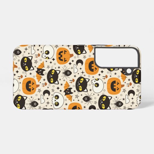 Schattige Retro Halloween patroon Samsung Galaxy Hoesje (Achterkant horizontaal)