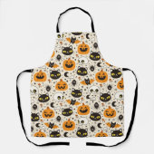 Schattige Retro Halloween patroon Schort (Voorkant)