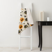 Schattige Retro Halloween patroon Sherpa Deken (In situ)