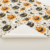 Schattige Retro Halloween patroon Sherpa Deken (3/4)