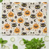 Schattige Retro Halloween patroon Theedoek (Gevouwen)