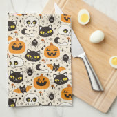 Schattige Retro Halloween patroon Theedoek (Quarter Fold)
