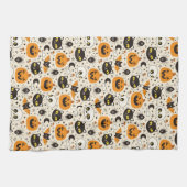 Schattige Retro Halloween patroon Theedoek (Horizontaal)