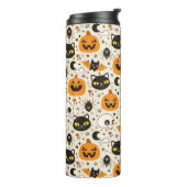 Schattige Retro Halloween patroon Thermosbeker (Gedraaid links)