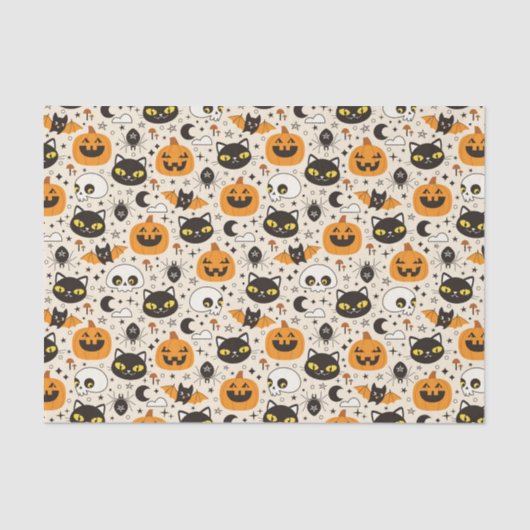 Schattige Retro Halloween patroon Tissuepapier (Voorkant)