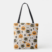 Schattige Retro Halloween patroon Tote Bag (Achterkant)