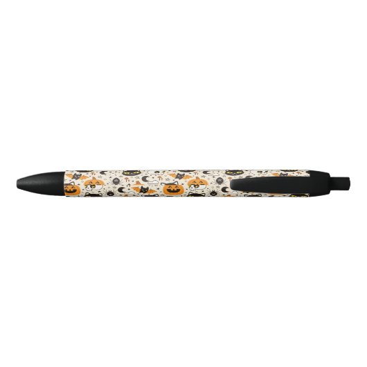Schattige Retro Halloween patroon Zwarte Inkt Pen (Achterkant)