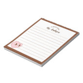 Schattige retro hart terug naar school bruin notitieblok (Linkerzijde)