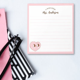 Schattige retro hart terug naar school notitieblok