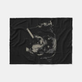 Schattige Retro Hond Rottweiler Roken Meme Fleece Deken (Voorkant (Horizontaal))