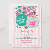 Schattige Retro Kerst Deck the Halls Bruiloftsborr Kaart (Voorkant)