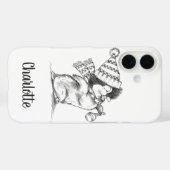 Schattige Retro Kerst Pinguïn met Hoed en Sjaal Case-Mate iPhone Case (Achterkant (horizontaal))