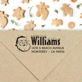 Schattige Retro Kerst Sant Claus Retouradres Zelfinktende Stempel