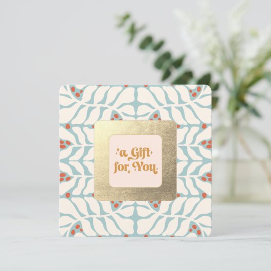 Schattige Retro Kerstcadeaubon (Staand voorkant)