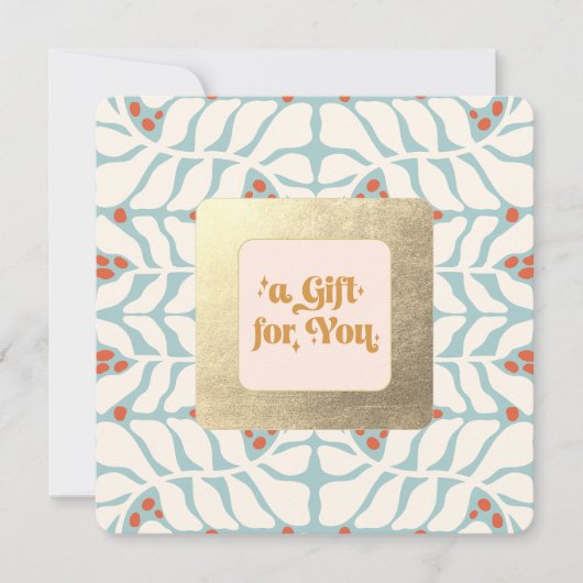 Schattige Retro Kerstcadeaubon (Voorkant)