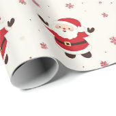 Schattige Retro Kerstman Kerst Wrap Cadeaupapier (Rol Hoek)