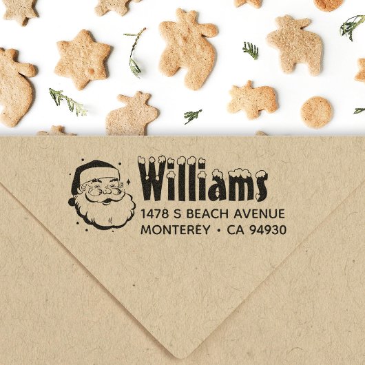 Schattige Retro Kerstman Retro Retro Kerstman Reto Rubberstempel