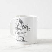 Schattige Retro Kerstmis Pinguïn met Hoed en Sjaal Koffiemok (Voorkant links)